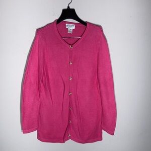 PENDLETON | Pink Cotton Knit Sweater Cardigan